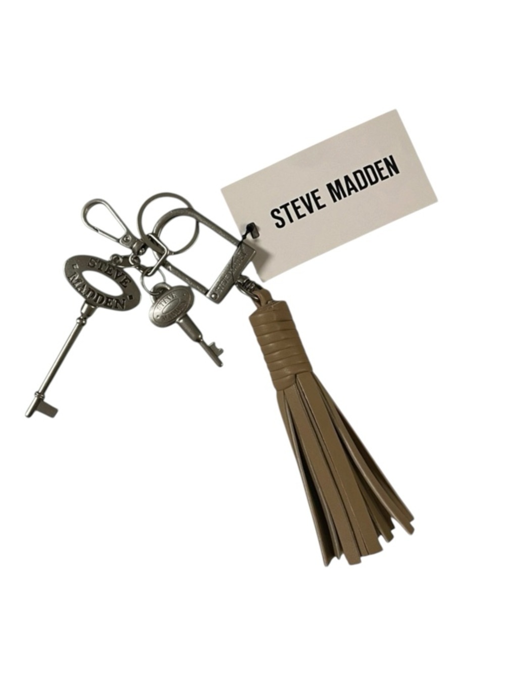 Steve Madden Tan Tassel Keychain/ Bag Charm. Measurements in pictures.